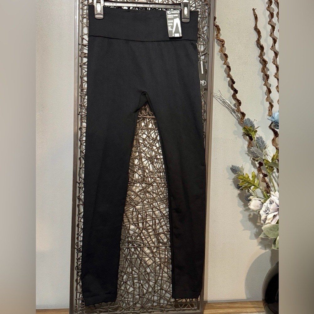 New Black High-Waisted fleece lined Leggings Size XL